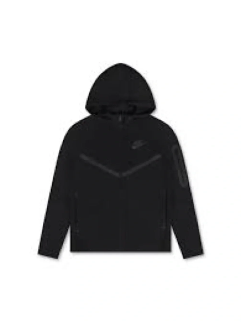 Nike Black Hooded Windbreaker with Chevron Detail